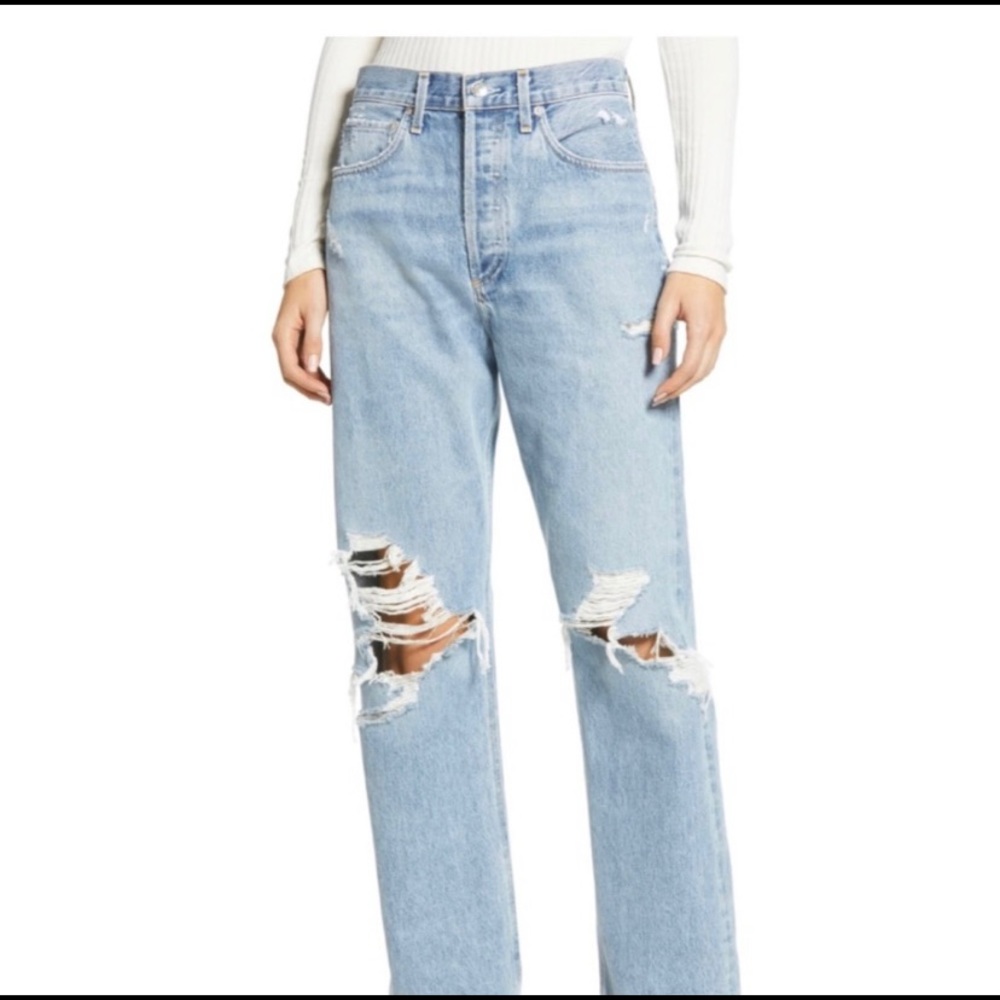 Agolde Light Blue Distressed Jeans
